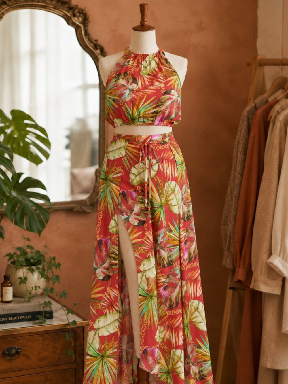 Harmony Printed Maxi Skirt And Top
